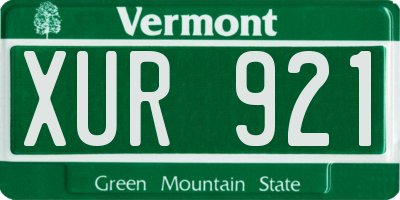 VT license plate XUR921
