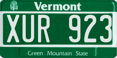 VT license plate XUR923