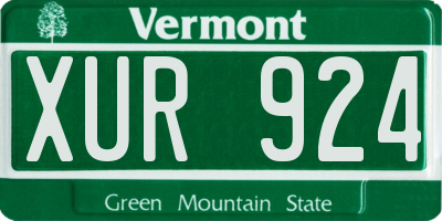 VT license plate XUR924