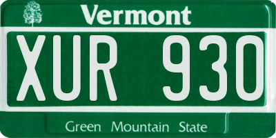 VT license plate XUR930