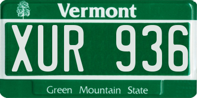 VT license plate XUR936