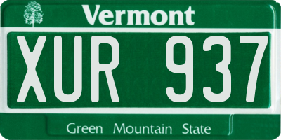 VT license plate XUR937
