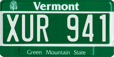 VT license plate XUR941