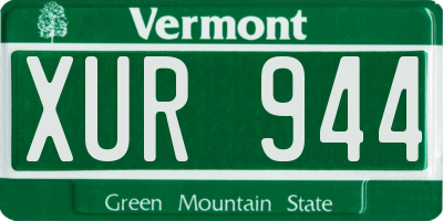 VT license plate XUR944