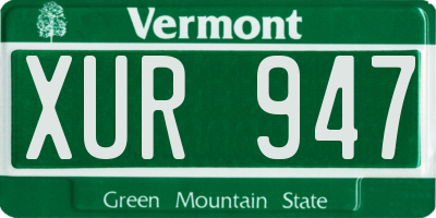 VT license plate XUR947