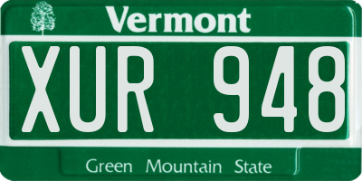 VT license plate XUR948
