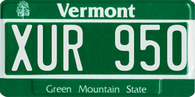 VT license plate XUR950