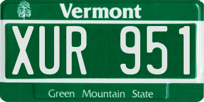 VT license plate XUR951