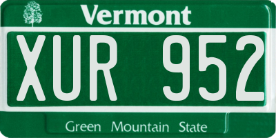 VT license plate XUR952