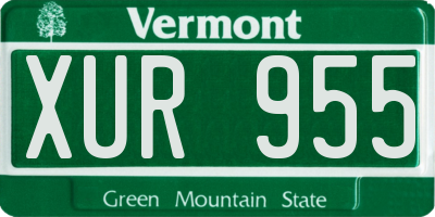 VT license plate XUR955