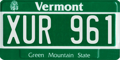 VT license plate XUR961