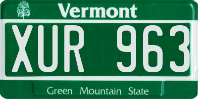 VT license plate XUR963