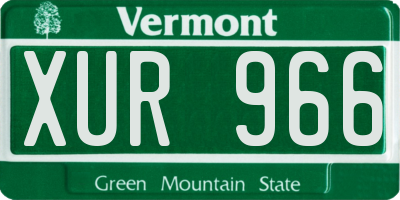 VT license plate XUR966