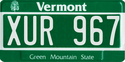 VT license plate XUR967