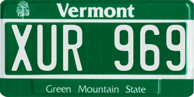 VT license plate XUR969