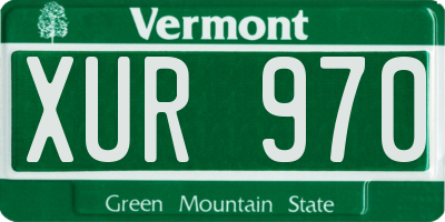 VT license plate XUR970
