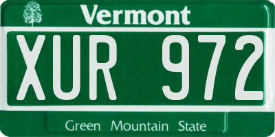 VT license plate XUR972
