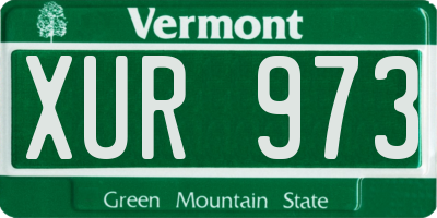 VT license plate XUR973
