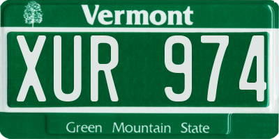 VT license plate XUR974