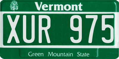 VT license plate XUR975