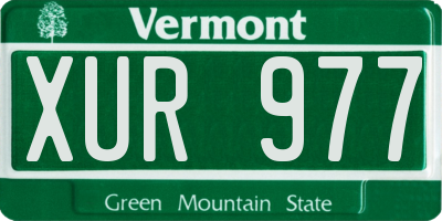 VT license plate XUR977