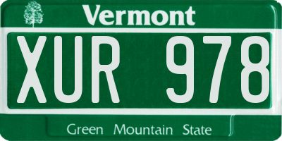 VT license plate XUR978