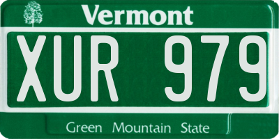 VT license plate XUR979