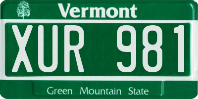VT license plate XUR981