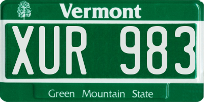 VT license plate XUR983