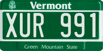 VT license plate XUR991