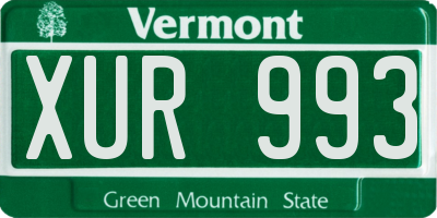 VT license plate XUR993