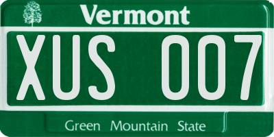 VT license plate XUS007