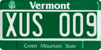 VT license plate XUS009