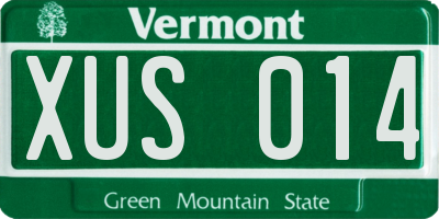 VT license plate XUS014