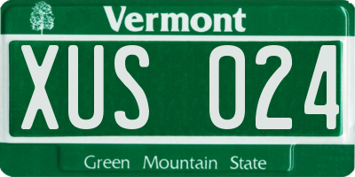 VT license plate XUS024