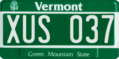 VT license plate XUS037