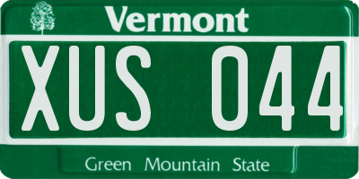 VT license plate XUS044