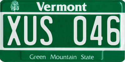VT license plate XUS046