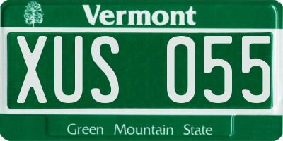 VT license plate XUS055