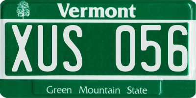 VT license plate XUS056