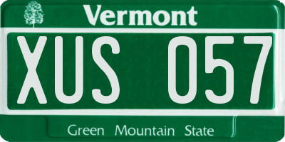 VT license plate XUS057