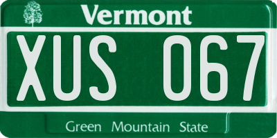 VT license plate XUS067