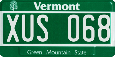 VT license plate XUS068