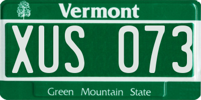 VT license plate XUS073