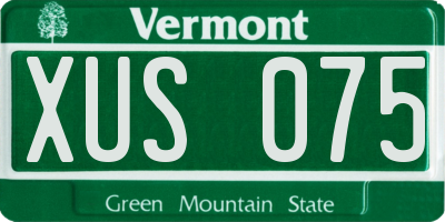 VT license plate XUS075