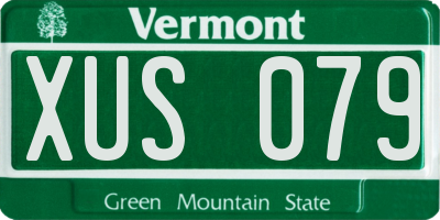 VT license plate XUS079