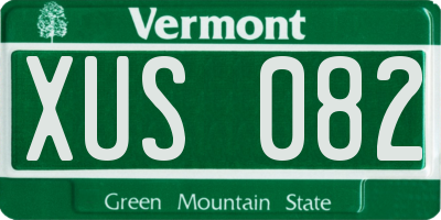 VT license plate XUS082
