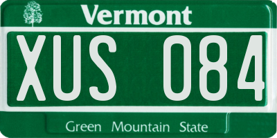 VT license plate XUS084