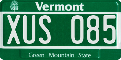 VT license plate XUS085