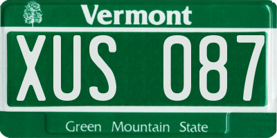 VT license plate XUS087